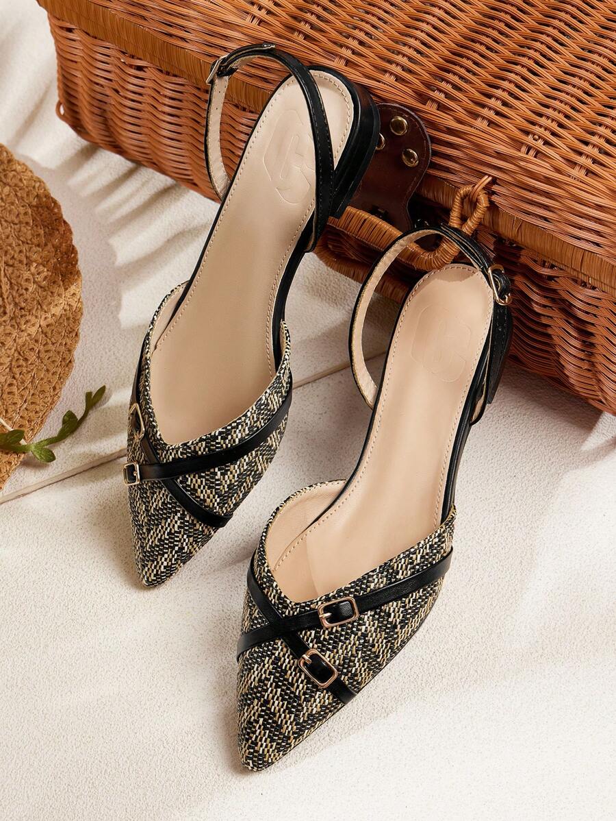 CUCCOO BIZCHIC Elegante en modieuze flats met puntige neus en gekruiste band voor dames, geschikt voor woon-werkverkeer