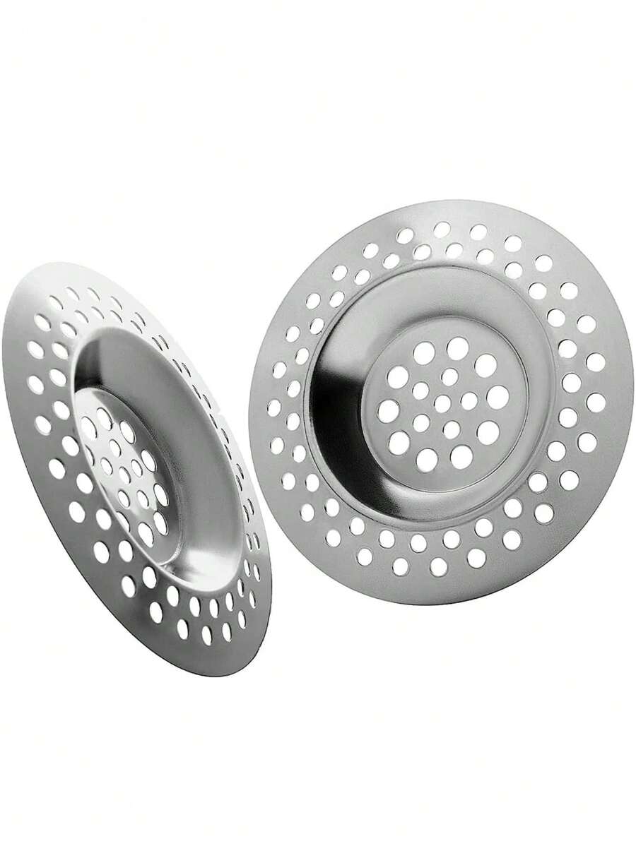 SHEIN 2 PIEZAS Colador de desagüe de bañera - Colador de pelo de ducha de 2,83 pulgadas, Cubierta de desagüe de bañera y ducha de acero inoxidable, Filtro de colador de fregadero de baño para decoración de baño de verano