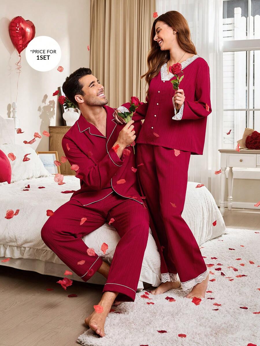Conjunto de pijama para hombre con chaqueta tipo cárdigan de cuello de chal con estampado de onda