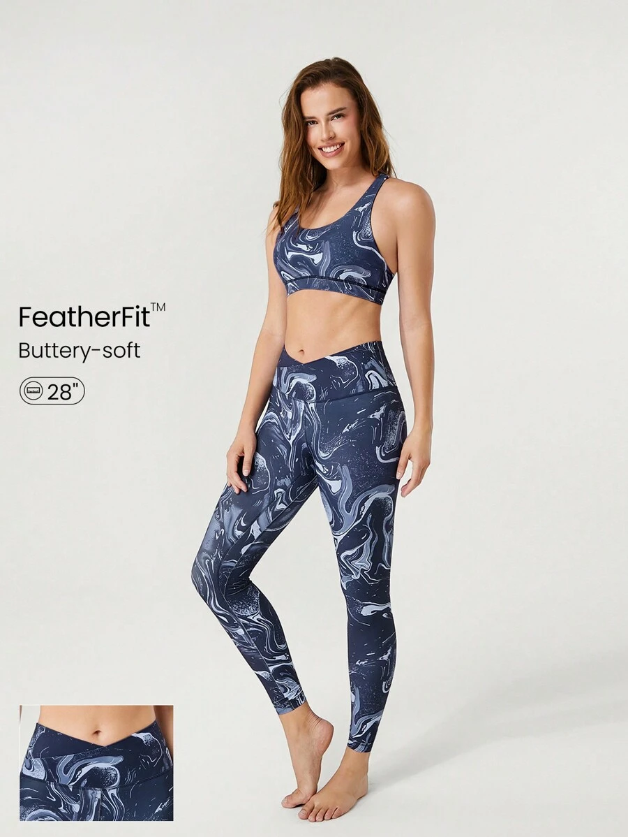 GLOWMODE 28" FeatherFit™ Crossover Leggings Gym