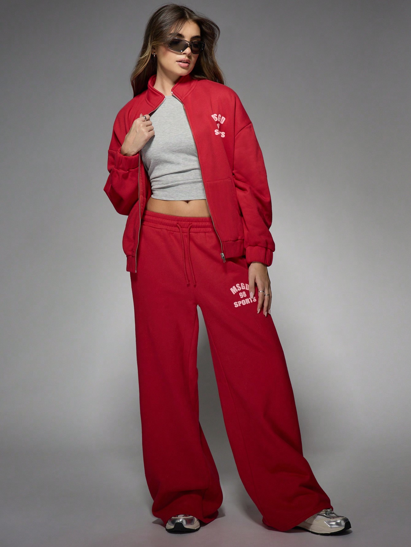 MISSGUIDED Msgd 98 Oversized Athletic Two-Piece Tracksuit Set