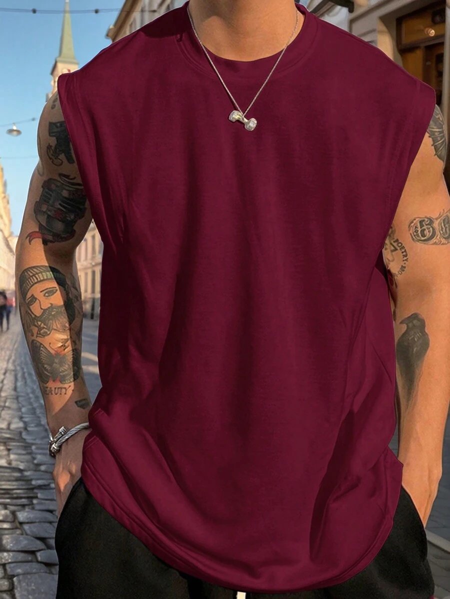 Manfinity Homme Men's Casual Round Neck Loose Fit Everyday Top
