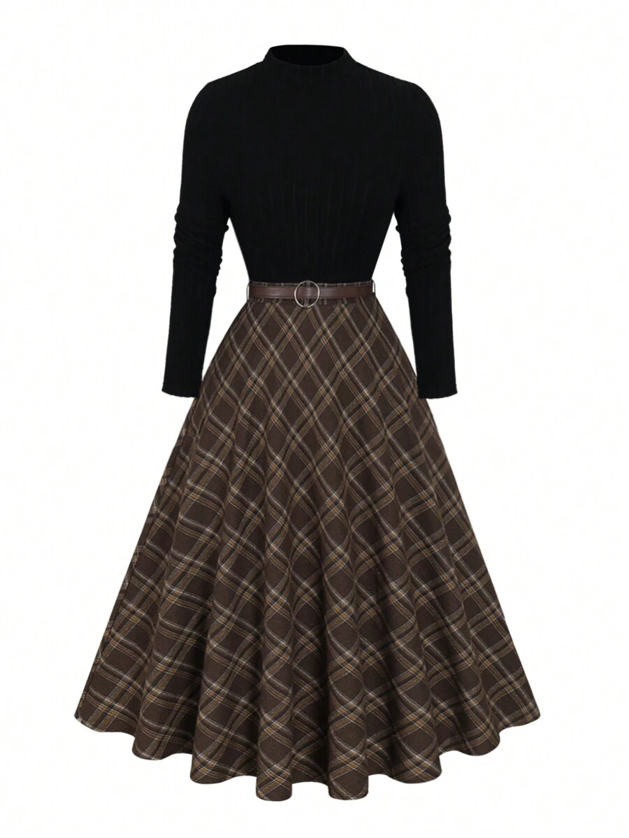 SHEIN Clasi Plus Size Women Winter Casual Everyday Dress, Minimalist And Fashionable Outfit