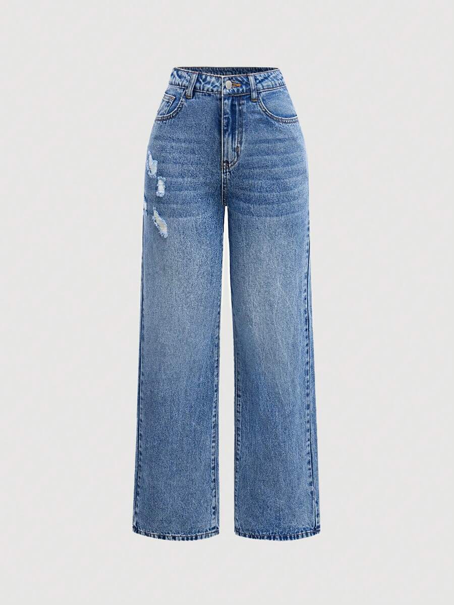 SHEIN Girlism Teen Girl Casual Loose Simple Fashion Daily Jeans