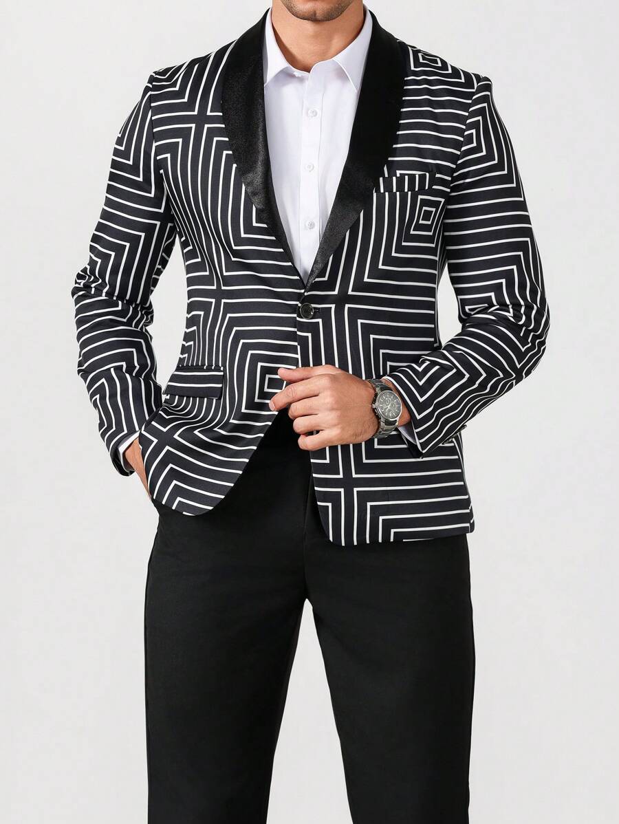 Manfinity Mode Conjunto de camisa de manga larga con botones al frente de unicolor y pantalón largo, look minimalista para hombres
