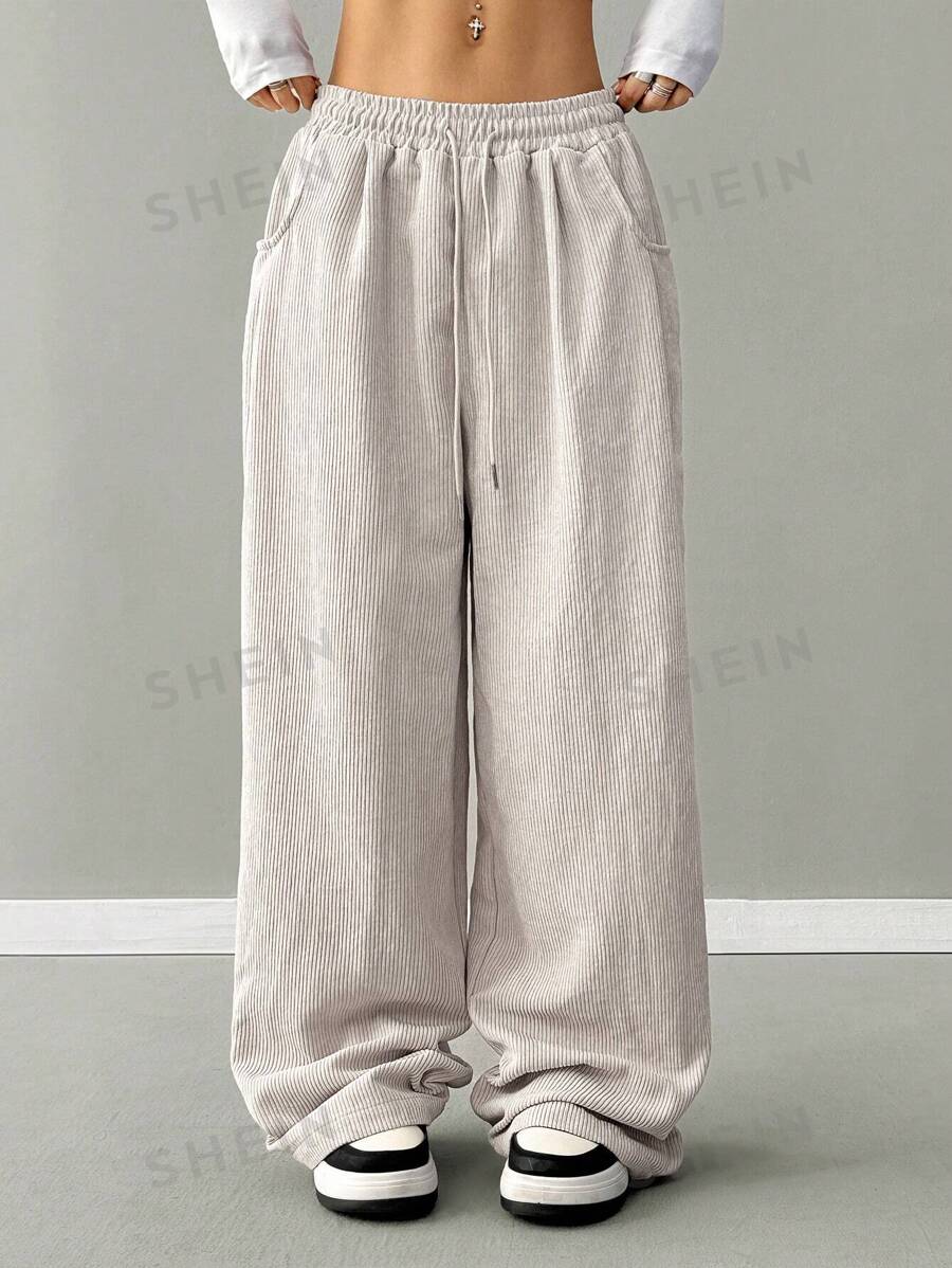 Coolane Pantalones largos de mujer de estilo vintage casual de moda urbana para otoño, con textura de pana