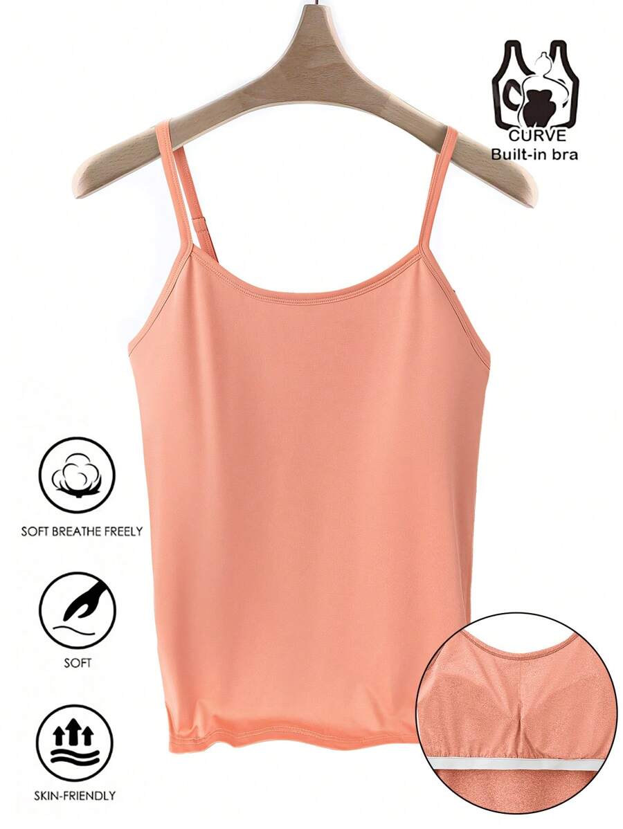 SHEIN Essnce 3pcs Set Plus Size Women's Elegant Casual Camisole With Chest Pad Design
