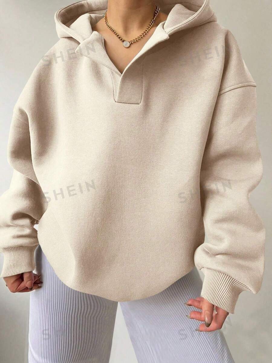 INAWLY Sudadera Con Capucha De Talla Grande Para Mujer Con Hombro Caído Y Mangas Largas
