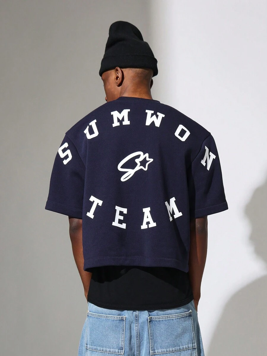 SUMWON Crop Fit Short Sleeve Tee With Graphic Print