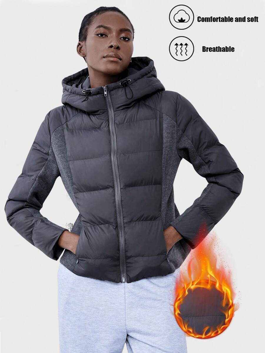 Lumivelle Women's Outdoor Casual Slim Fit Short Lightweight Hooded Padded Padded Coat Clothes Winter