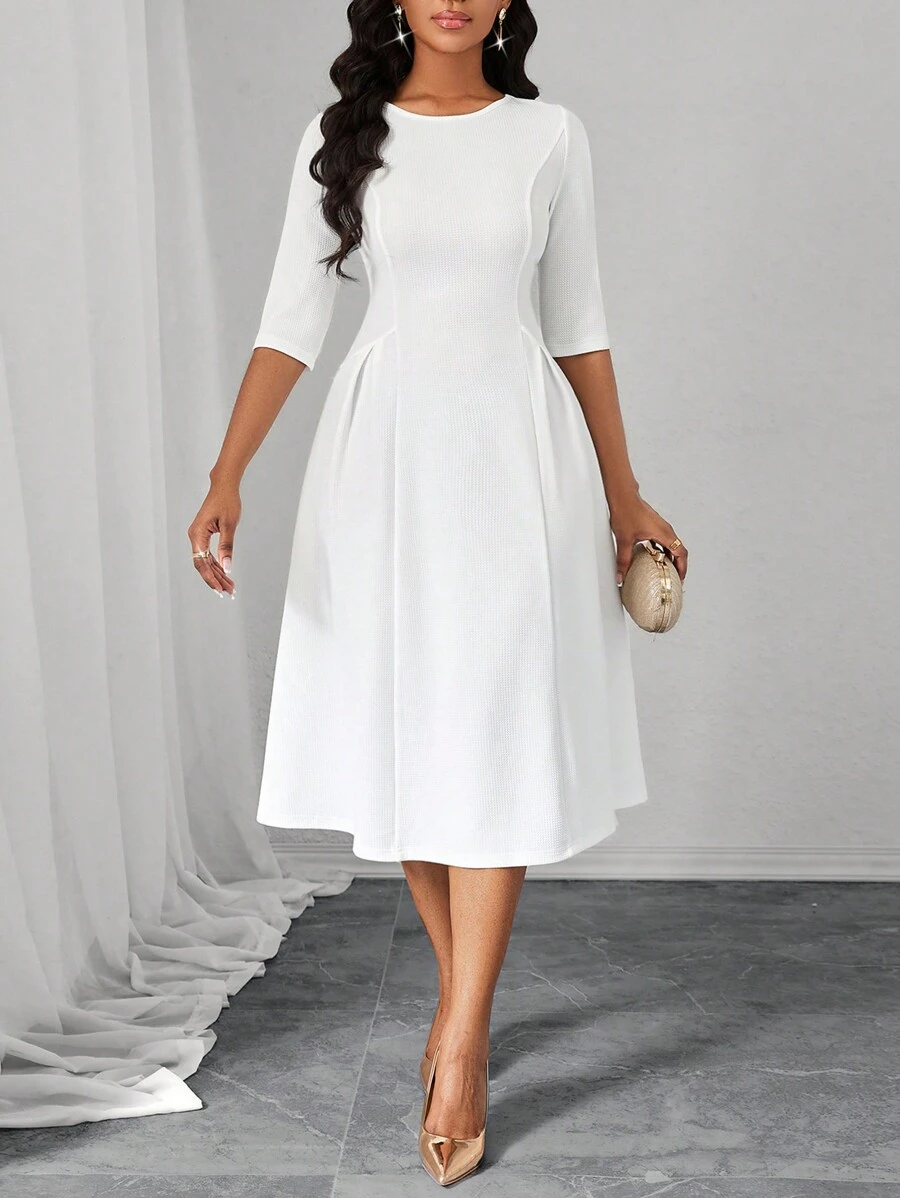 SHEIN Lady Spring, Summer, Autumn And Winter Elegant Office Party New Year Ladies Dresses,Business Casual Woman