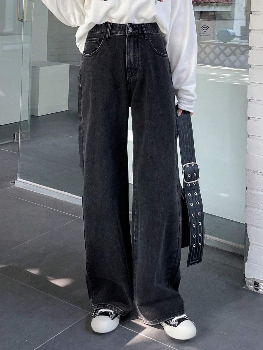 DAZY High Waist Slant Pocket Jeans