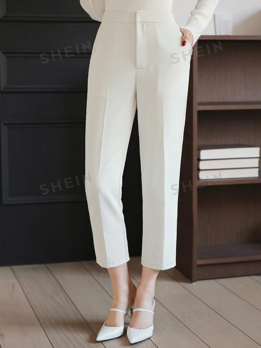 DAZY Pantalones de vestir casuales y delgados de tobillo para mujer