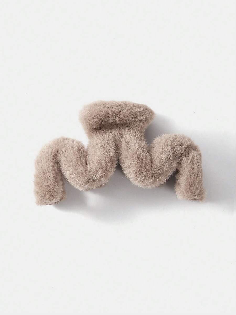 SHEIN MOD Pince à cheveux en fourrure de lapin, pince à cheveux décontractée pour utilisation quotidienne, pince à mâchoire pour cheveux