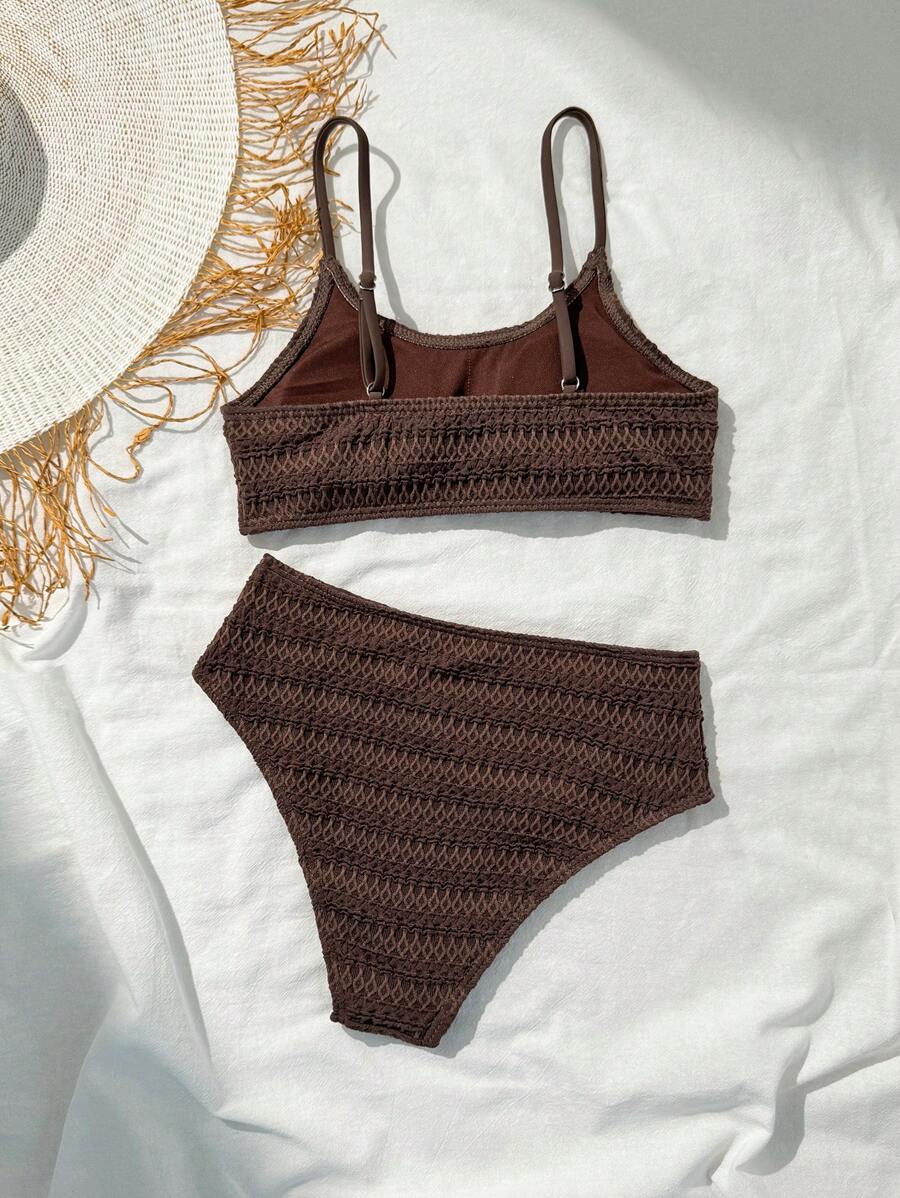 Shein Mai Bikini Tankini De Tecido Pregueado Para Meninas Adequado Para F Rias Ver O Praia