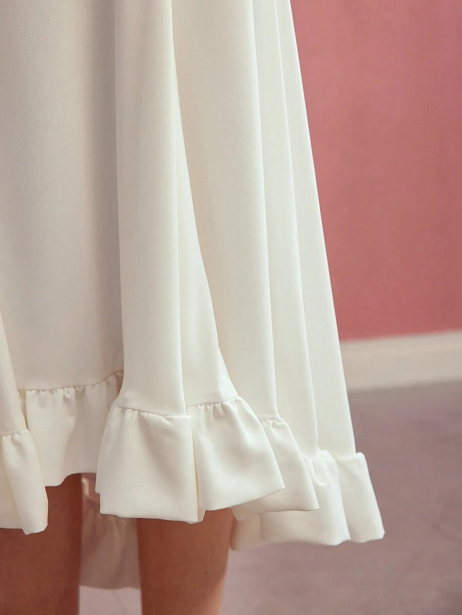 MOTF PREMIUM RUFFLE HEM DRAPED SKIRT