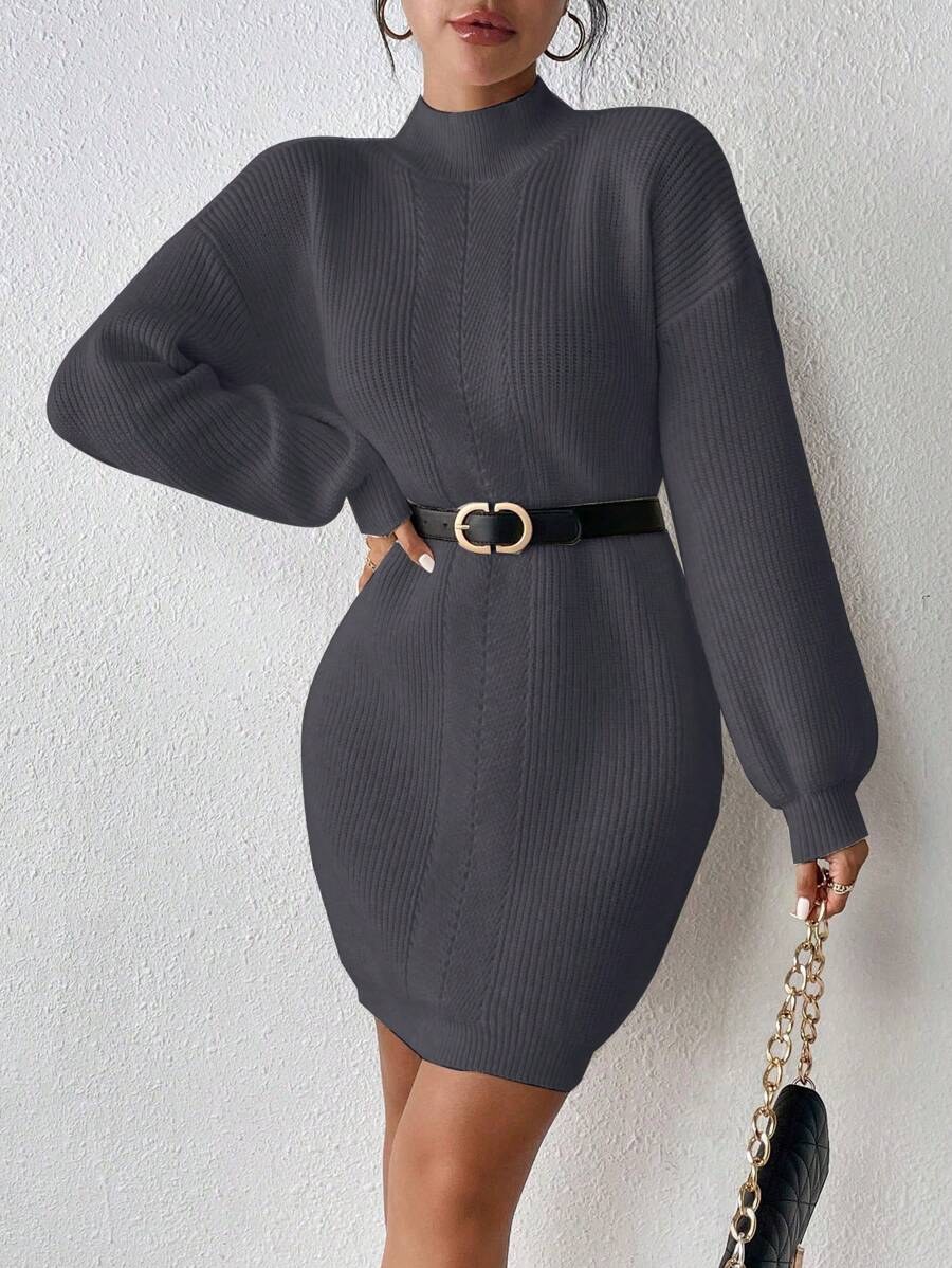 Calvaya Women's Stand Collar Long Sleeve Casual Short Dress, Fashionable & Versatile