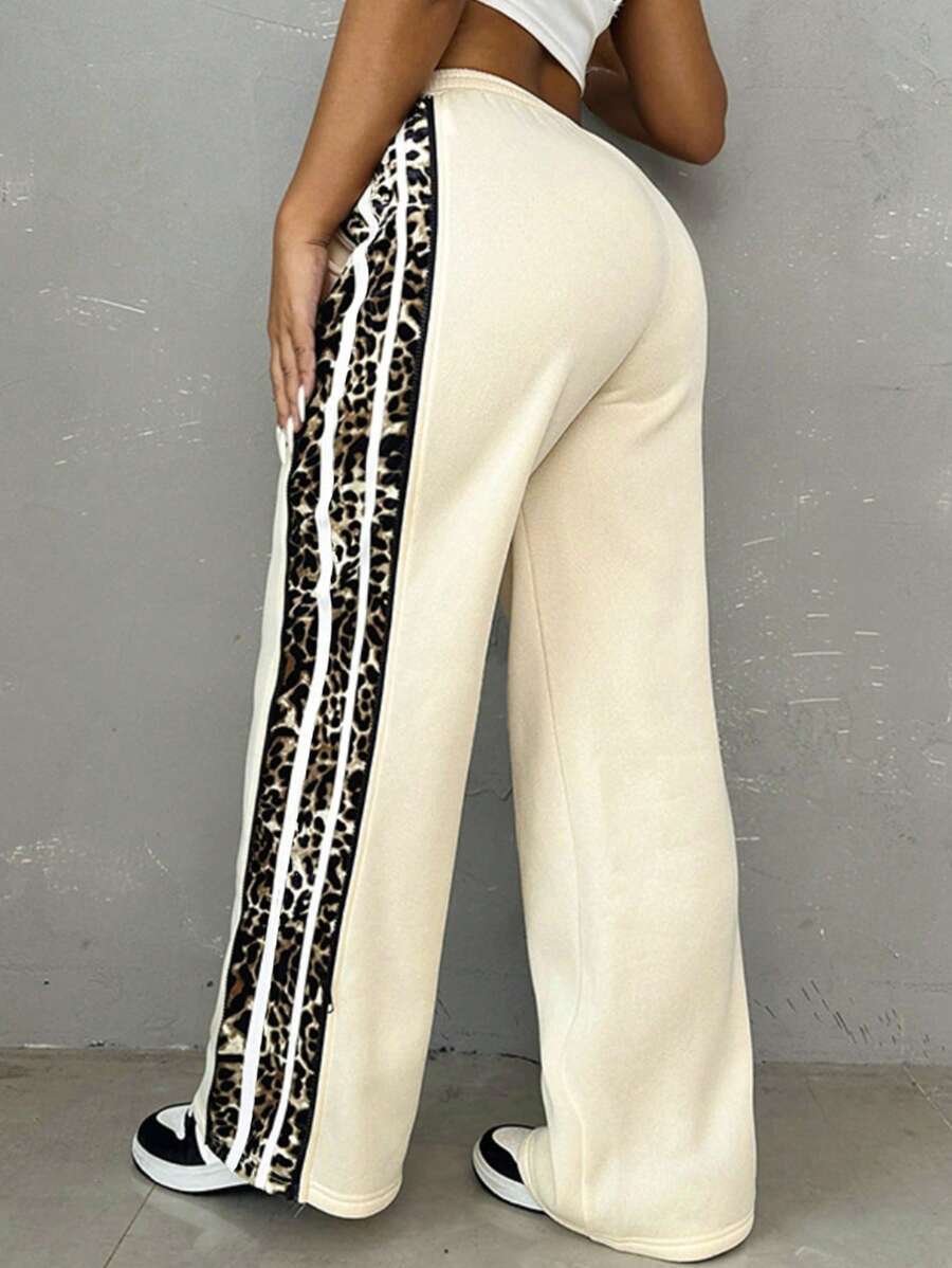 SHEIN Slayr Women Color Block Front Tie Pocket Simple Casual Sweatpants