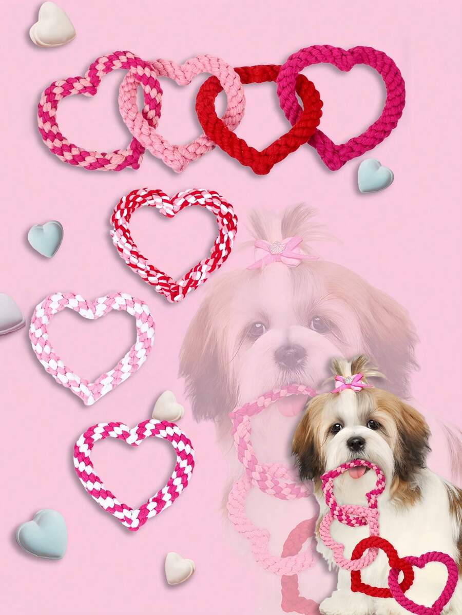 Unbreakable Heart Knot Rope Dog Toy For Aggressive Chewers | Chew-Proof Dental Cleaning & Anxiety Relief | Random Color Puppy Enrichment Gift (Tug/Fetch/Training)