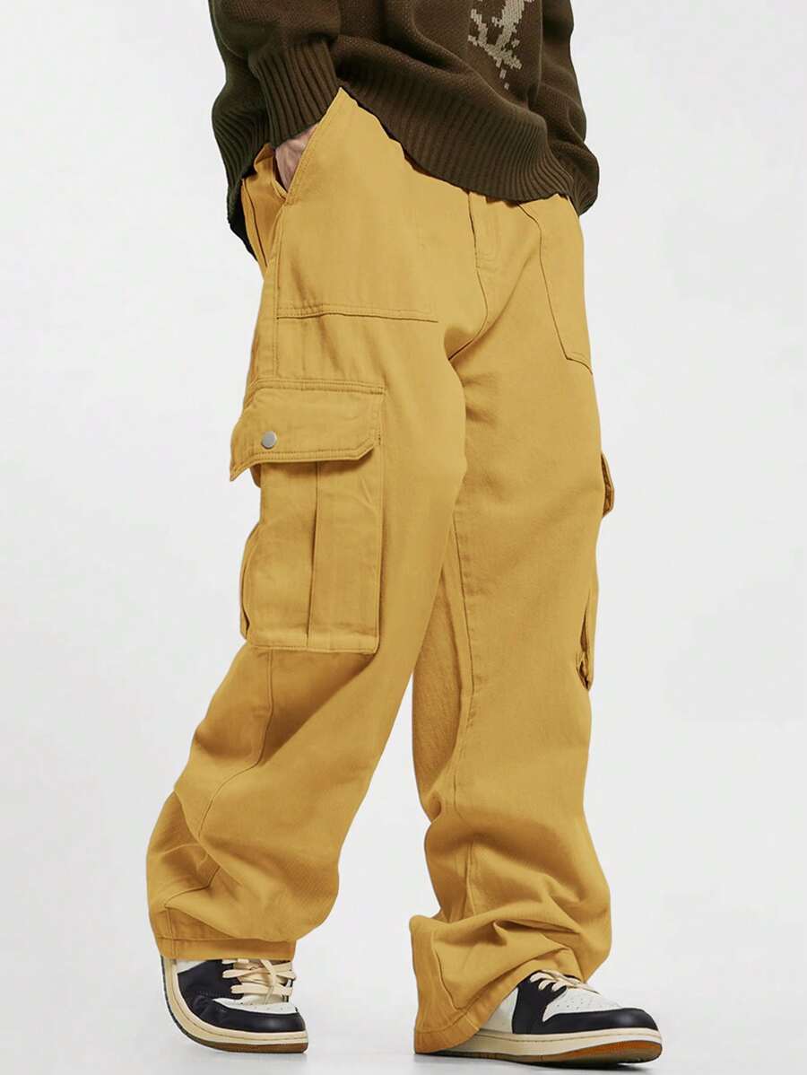 Manfinity Hypemode Loose Fit Men's Flap Pocket Side Cargo Pants