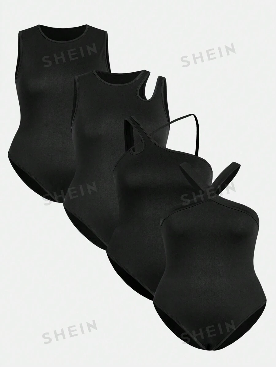 SHEIN EZwear Body casual de unicolor para mujer de talla grande