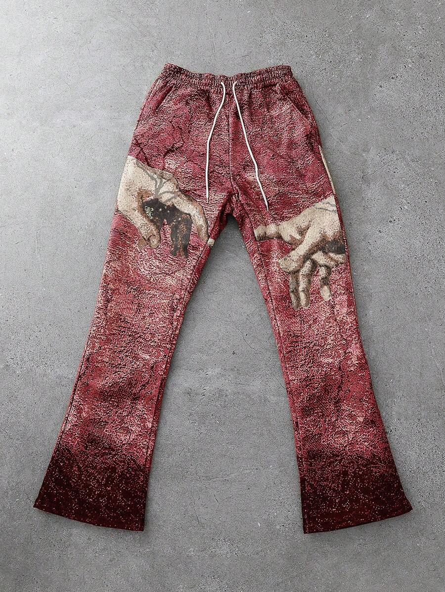 Manfinity EMRG Pantalón de chándal para hombres con estampado digital estilo pintura artística de Génesis