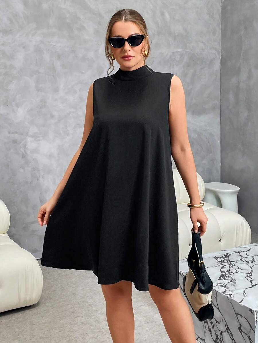 SHEIN Essnce Robe sans manches à col montant à nœud