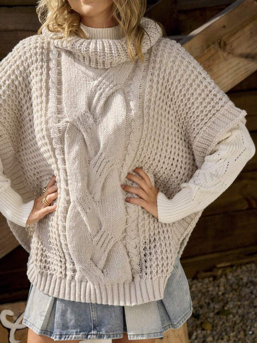 LanaWest Nuevo jersey de mujer estilo europeo y americano casual y holgado de punto, ropa de punto a la moda para otoño/invierno