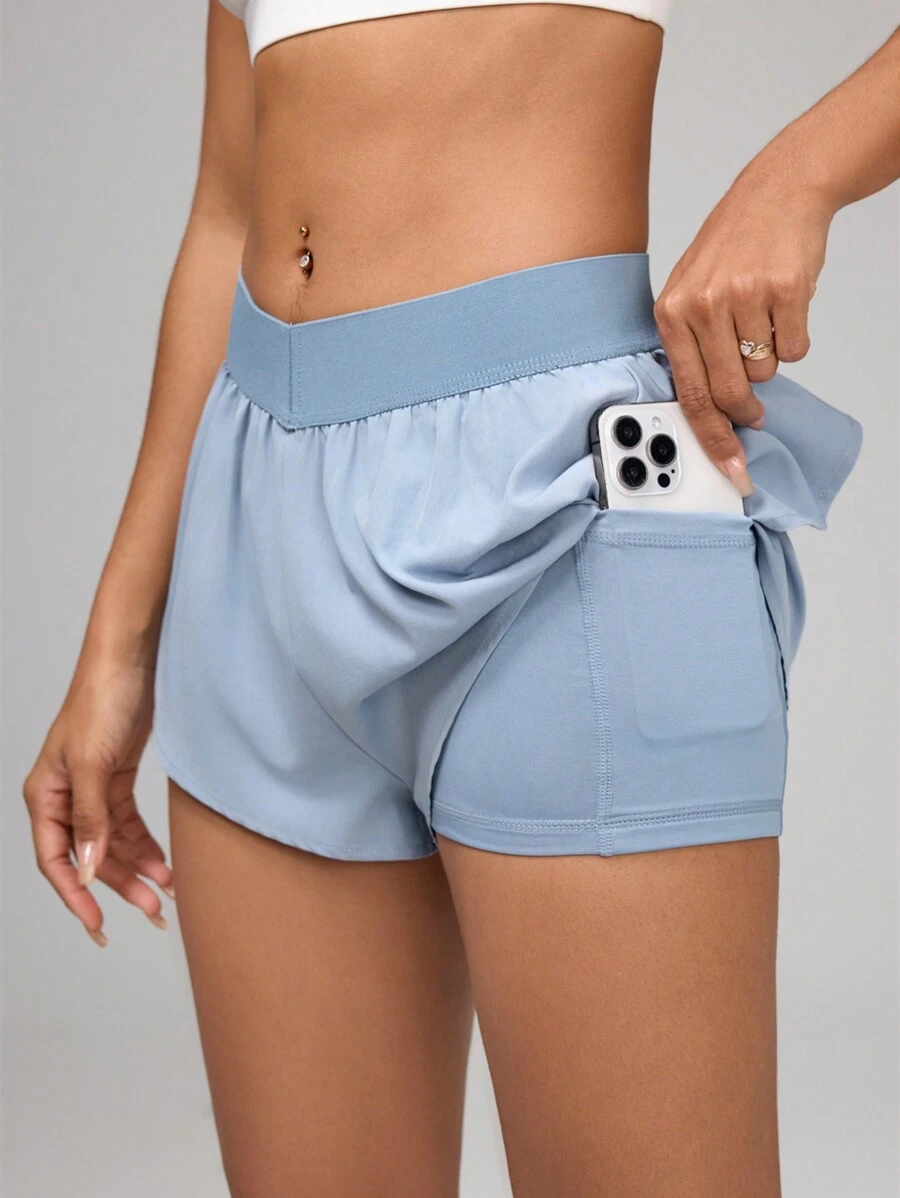 SHEIN Sport Studio Einfarbiger sportlicher Skort, simples Lässig Design für den täglichen Gebrauch Tennis Rock