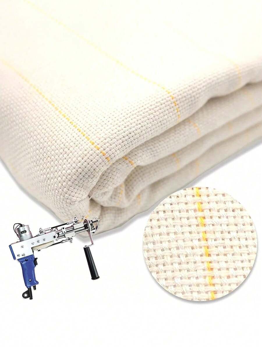1pc Fabric For Handmade DIY Tufting Carpet, Yellow Thread Cloth For Punch Needle Embroidery,Tufting Cloth With Marked Lines Large Size Tufting Fabric Punch Needle Cloth Fabric For Rug Needle Punch Cross Stitch Embroidery Quilting Weaving Carpet DIY Needlework Crafts