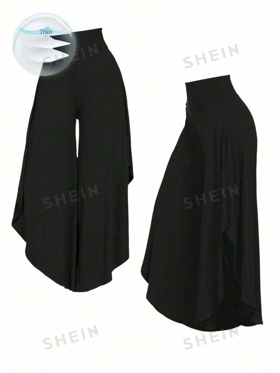 Chiquease Pantalones largos asimétricos y holgados para mujer, ropa de verano, atuendo de graduación
