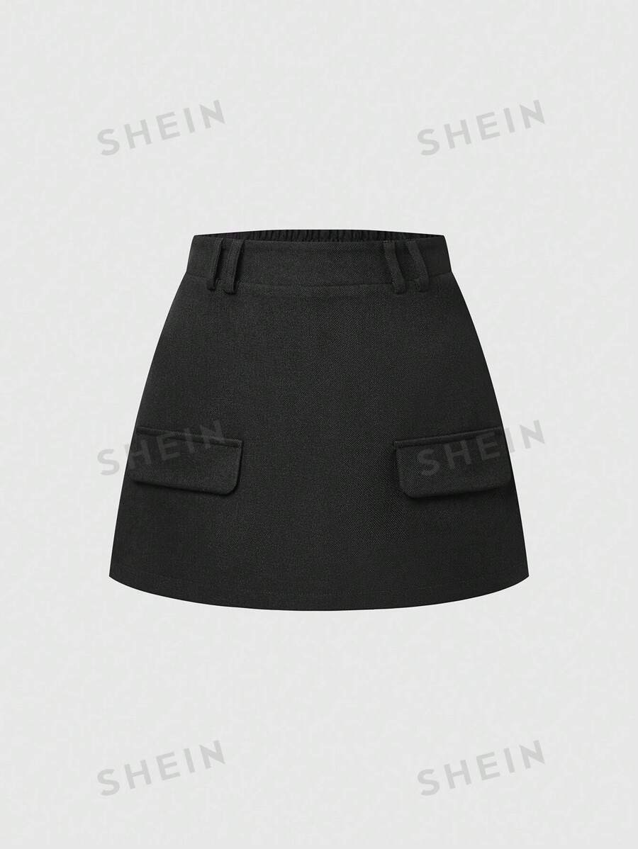 Sweetra Shorts tipo culotte casual y holgados de unicolor y versátiles para mujeres