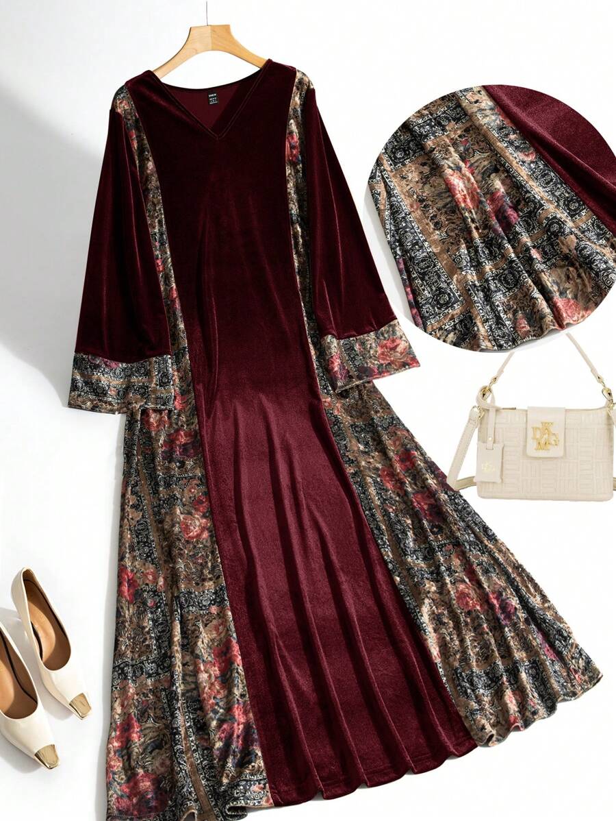 Lacomfia Women's Casual Simplistic Arabian Style Dress, Suitable For Daily Wear,Modest