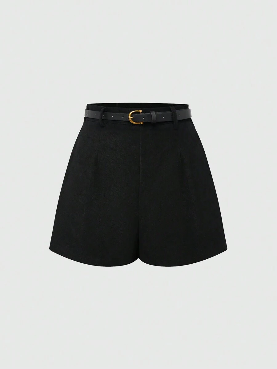 Sweetra Women's Solid Color Casual Shorts, Minimalist & Fashionable For Everyday Wear