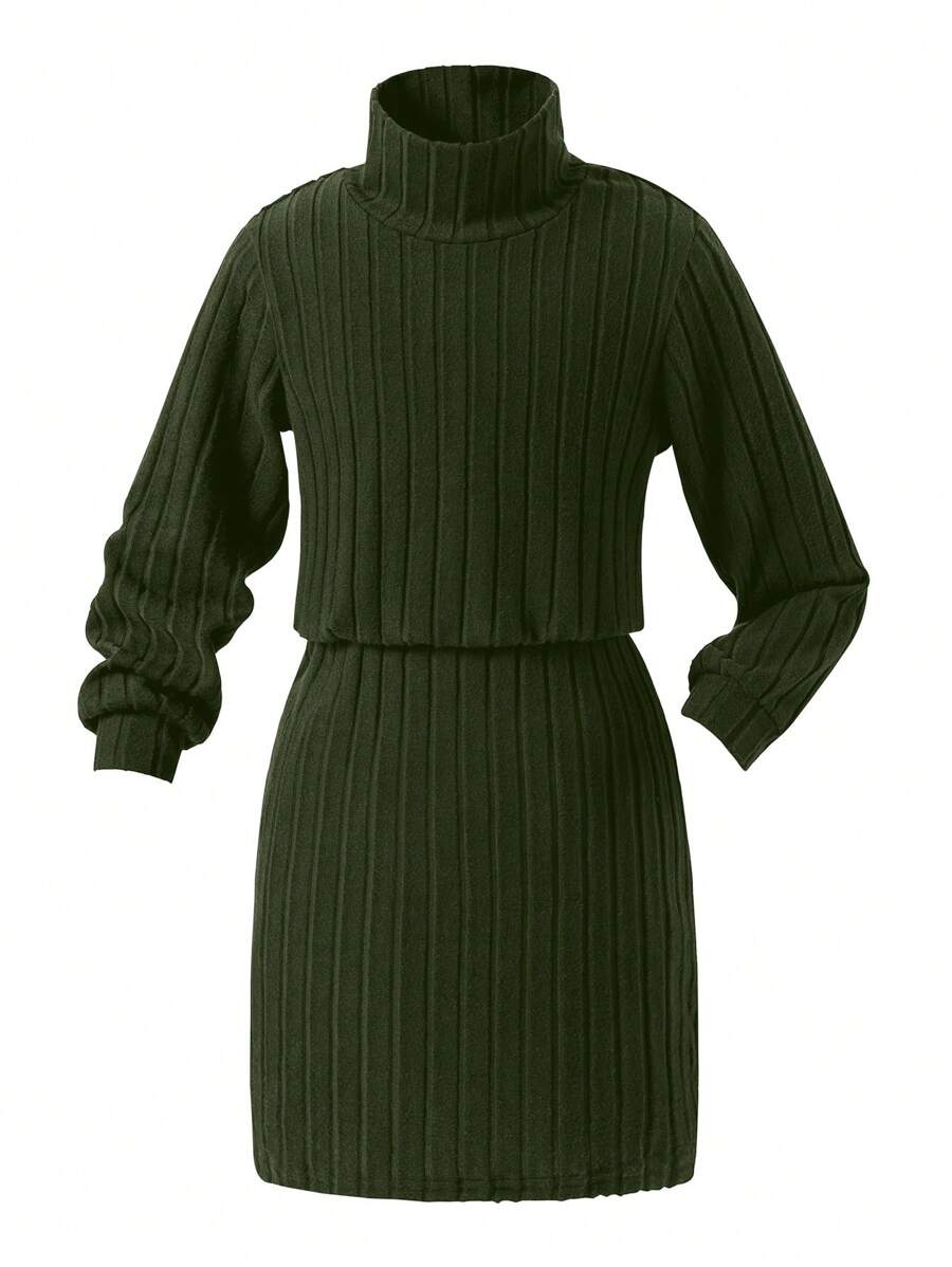 SHEIN Tween Girls Rochie Tube Trendy Casual, Elegantă Multi-Asortă, Rochie Midi Bodycon cu Gâtul Înțeles, Potrivită Pentru Toamna Iarnă, Școală, Călătorii, Ieșiri