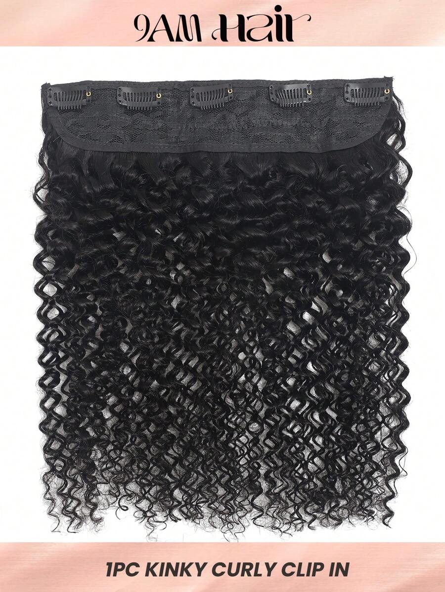 Clip In Human Hair Extensions One Piece 5 Clips 100% Real Human Hair Kinky Curly Soft One Piece Natural Human Hair Extensions