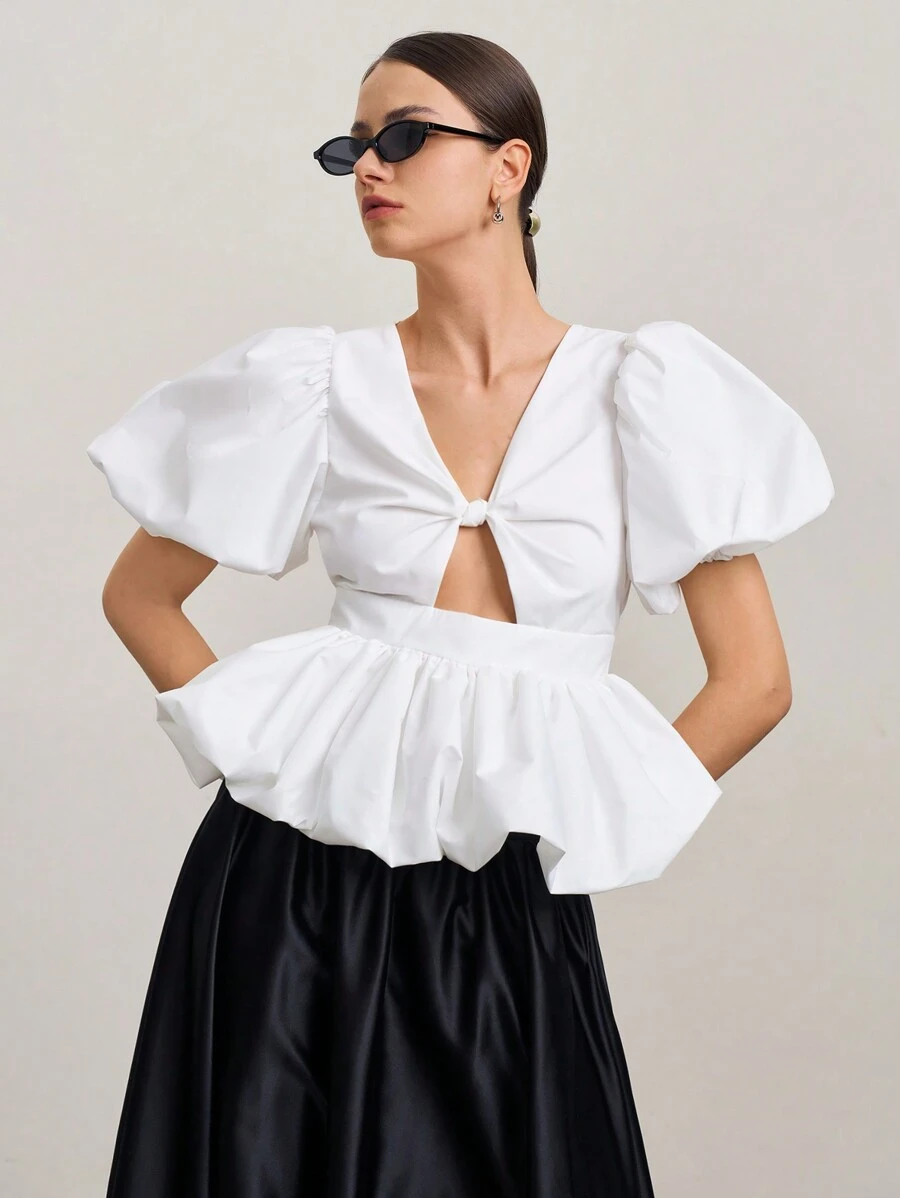 SURIMA Blusa informal de unicolor para mujer, sencilla y de moda, para uso diario