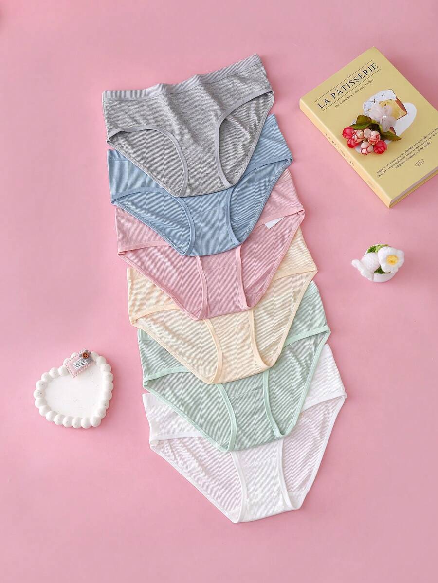 Set de 6 bragas simples y cómodas para adolescentes
