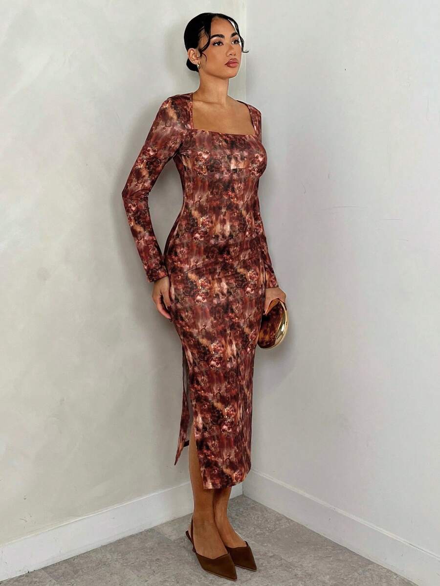 Glamine Women's Retro Printed Dresses, Christmas Party Dresses