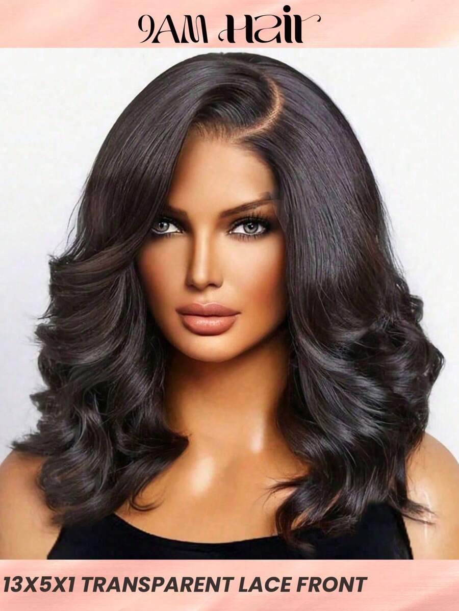 Human Hair Wigs 13x1 Body Wave T Part Lace Wigs Real Human Hair Lace Frontal Wigs With Front Baby Hair For Women Natural Black Color Pre Plucked Natural Hairline Unprocessed Raw Human Hair Wig