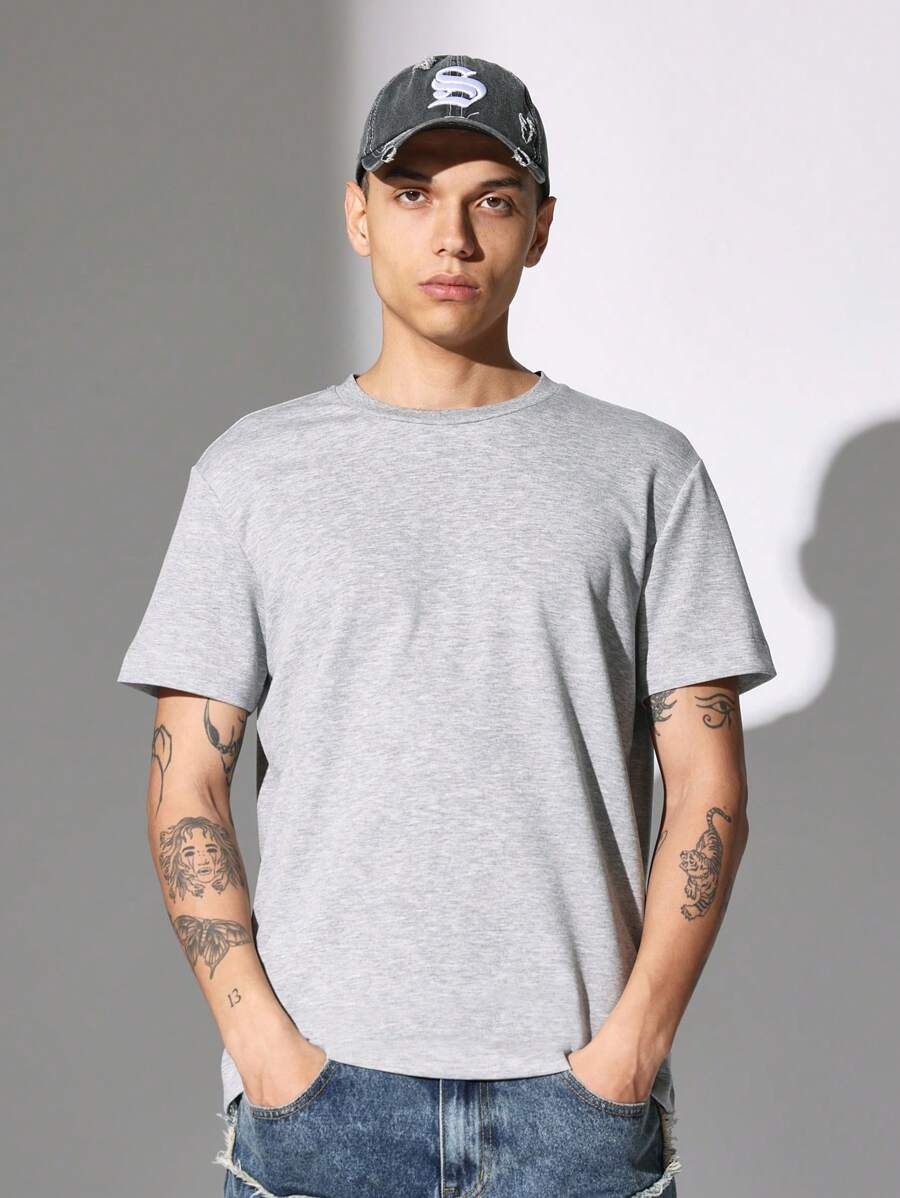 SUMWON Slim Fit Short Sleeve Solid Tee