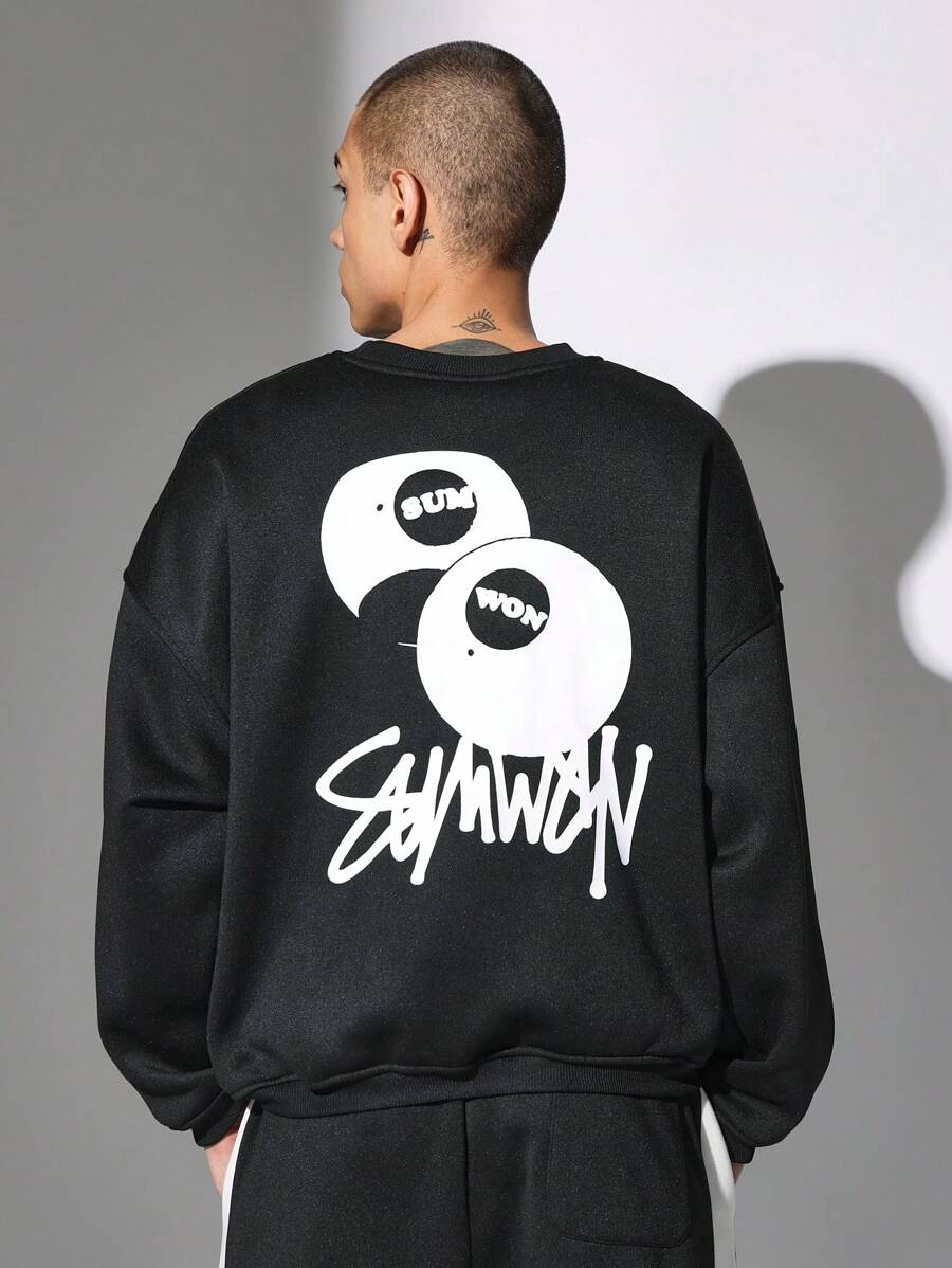 SUMWON SUMWON Hanorac Streetwear Imprimeu Grafic Pulover Design Urban Supradimensionat Casual Mânecă Lungă Iarnă Toamnă Modă Unisex Esențial Contemporan De Bază Guler Rotund