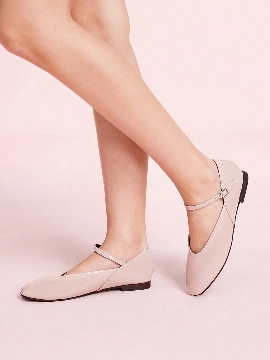 CUCCOO DOLLMOD Bailarinas de punta redonda con correa, cómodas y casuales mocasines tipo slip-on para mujer con vibra navideña y de Año Nuevo para otoño e invierno