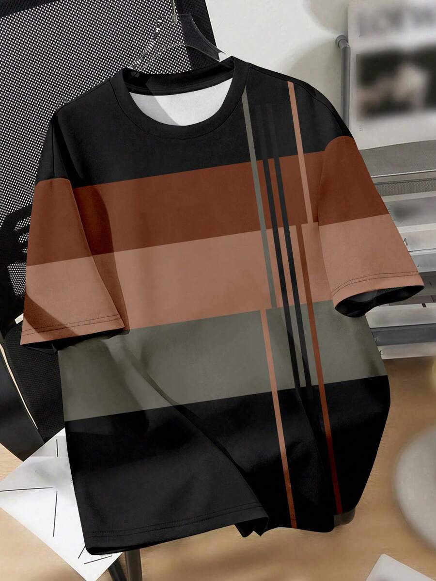 SHEIN Camiseta básica de manga corta y cuello redondo, informal, para adolescentes, para el verano