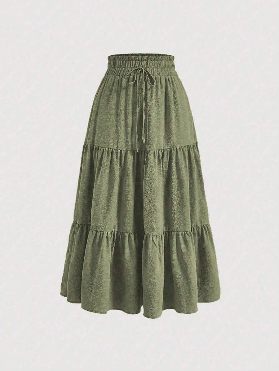 Lacomfia Jupe casual de tous les jours en grande taille, minimaliste et