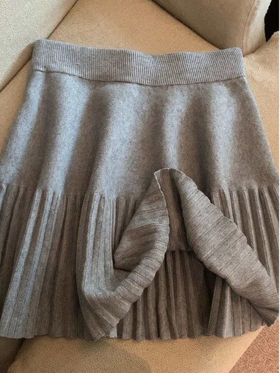 SHEIN EZwear Falda plisada elegante y minimalista para mujer, uso diario casual