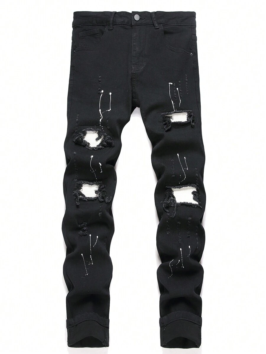 Manfinity EMRG Plus Size Męskie Codzienne Proste Modne Jeansy Jeansowe