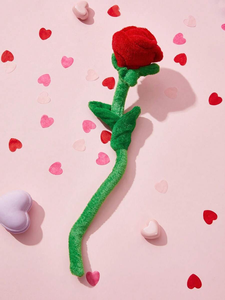 PETSIN 1/2pcs Valentine's Red Rose Photography Props, Artificial Flowers, Creative Bouquet Decor, Suitable For Cat/Dog Lover Gift And Dog/Cat Mom Love Pet Wedding, Daily Use, Commemorative Gift!