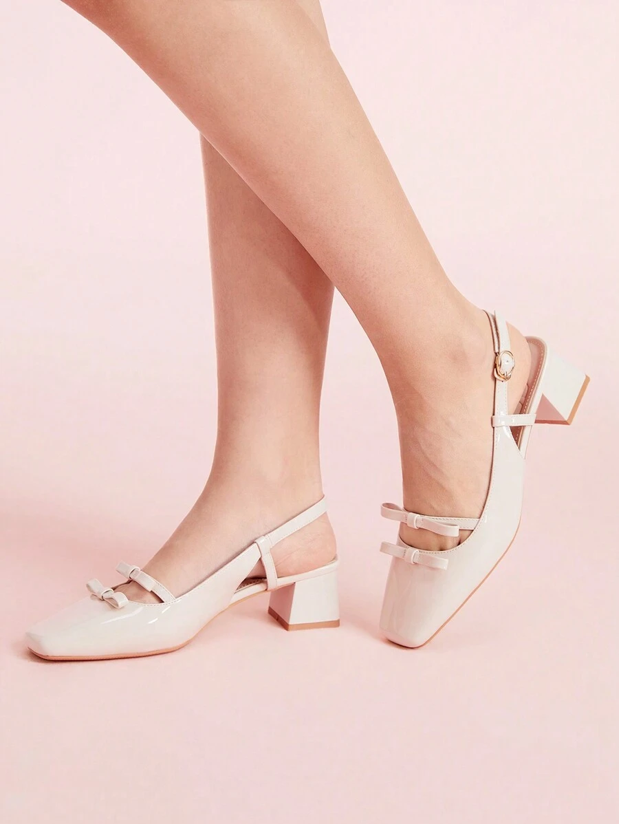 CUCCOO DOLLMOD Nuevos tacones de plataforma de bloque estilo retro francés Mary Jane con lazo, gráciles y elegantes para el Día de San Valentín