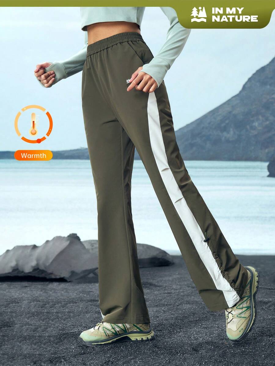 In My Nature In My Nature Women's Casual Drawstring Contrast Color Hem Outdoor Long Pants
